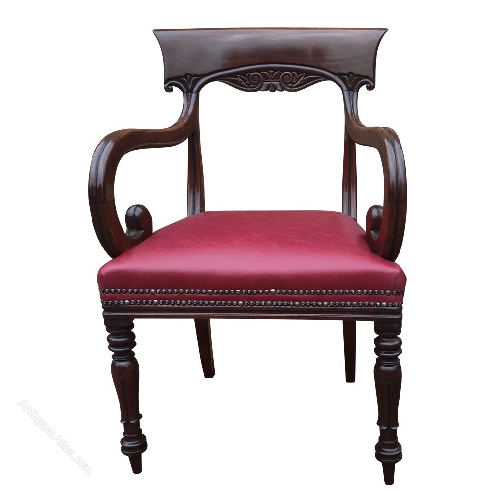 Antique William 1V Mahogany Desk Chair Or Armchair Antiques Atlas
