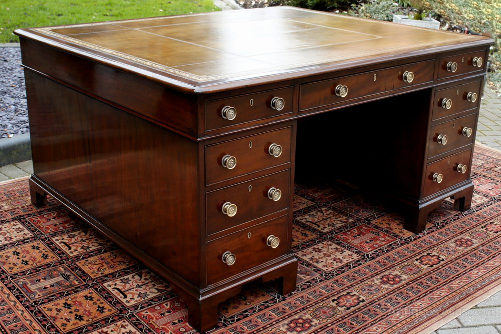 Large Antique Mahogany Partners Desk Antiques Atlas