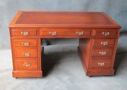 A Victorian Walnut Pedestal Desk