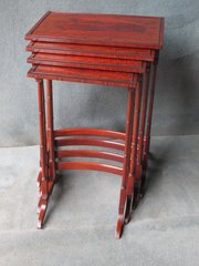 An Edwardian Nest Of Mahogany And Rosewood Tables