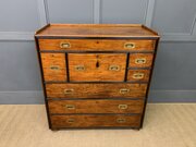 19th C. Camphor Wood Secretaire Military Chest
