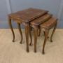 Burr Walnut Nest of 3 Tables