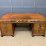 Burr Walnut Partners Pedestal Desk by Maple & Co.