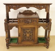 Carved Oak Hall Stand