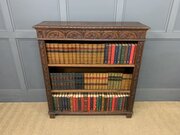 Carved Oak Open Bookcase