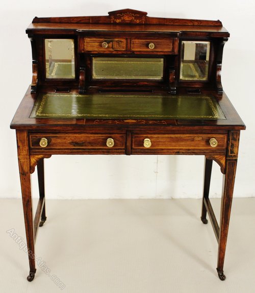 Desks & Home Office Furniture Victorian Rosewood Marquetry Bonheur De Jour/writing Desk