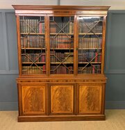 Edwards And Roberts Inlaid Mahogany Bookcase