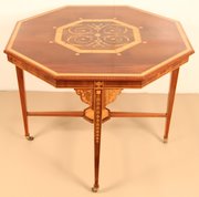 Inlaid Mahogany Octagonal Centre Table