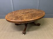 Large Sized Victorian Burr Walnut Coffee Table