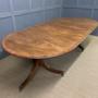Large Twin Pillar 2 Leaf Mahogany Dining Table