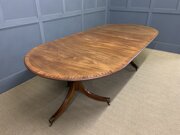 Large Twin Pillar 2 Leaf Mahogany Dining Table