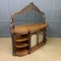Large Victorian Burr Walnut Mirror Back Chiffonier