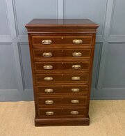 Maple & Co. Inlaid Mahogany Pillar Chest