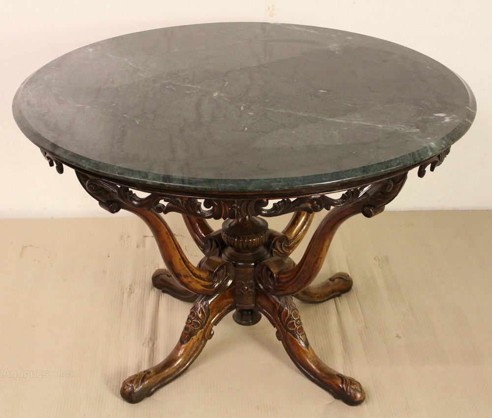 Marble Topped Walnut Center Table Antiques Atlas