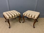 Pair Of Victorian Cabriole Leg Stools