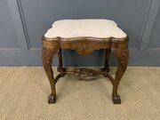Queen Anne Style Burr Walnut Stool