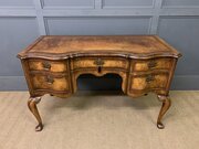 Serpentine Fronted Burr Walnut Writing Desk