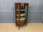 Serpentine Inlaid Mahogany Display Cabinet