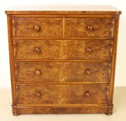 Victorian Burr Walnut Chest Of Drawers