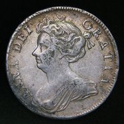 1709 Anne HALF CROWN, OCTAVO Edge, Silver Coin