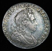 1723 George I SHILLING, SSC In Angles, Silver Coin