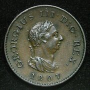 1807 George III FARTHING, Copper Coin