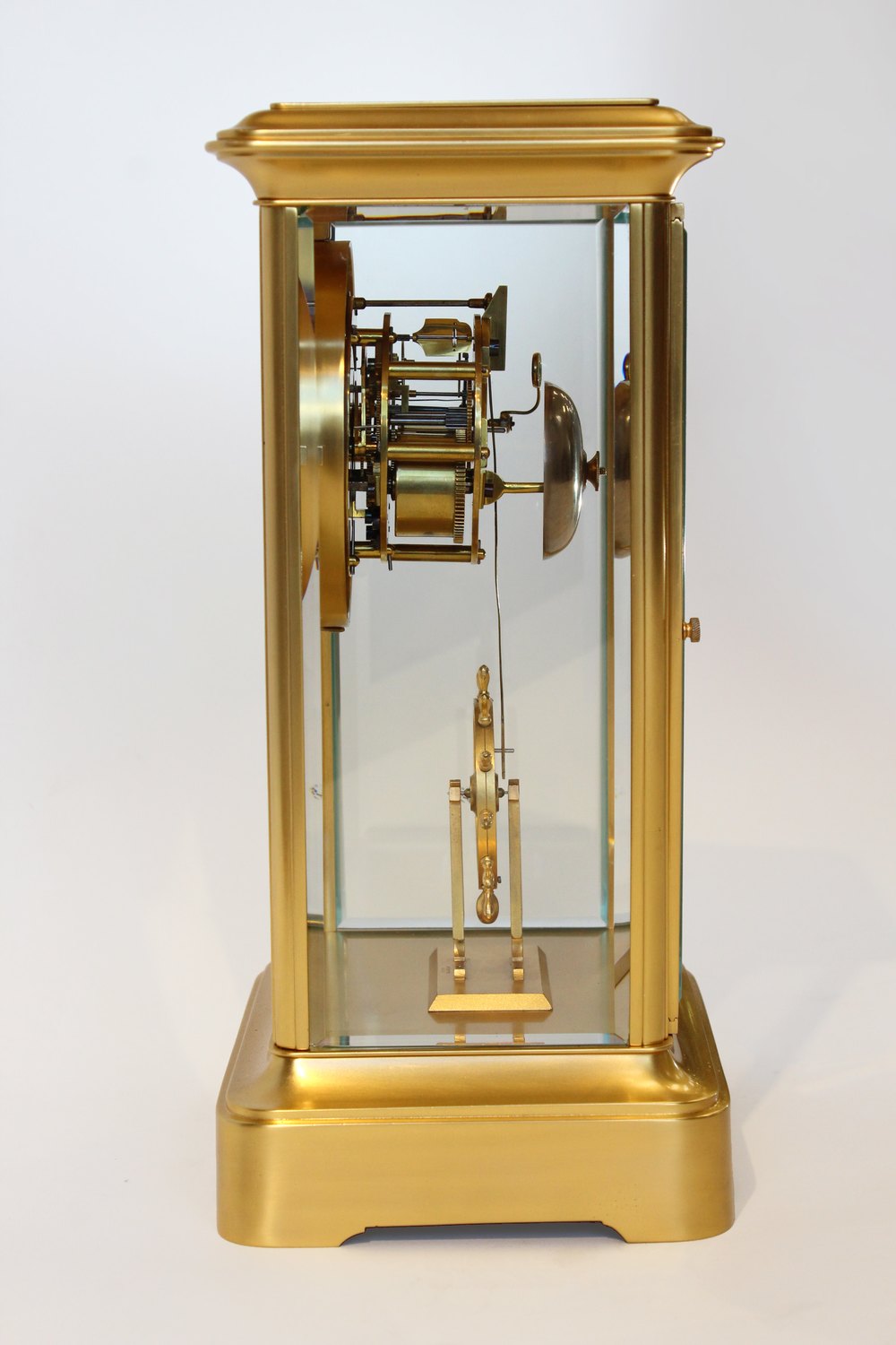 Antiques Atlas Four Glass Clock With Ships Wheel Pendulum