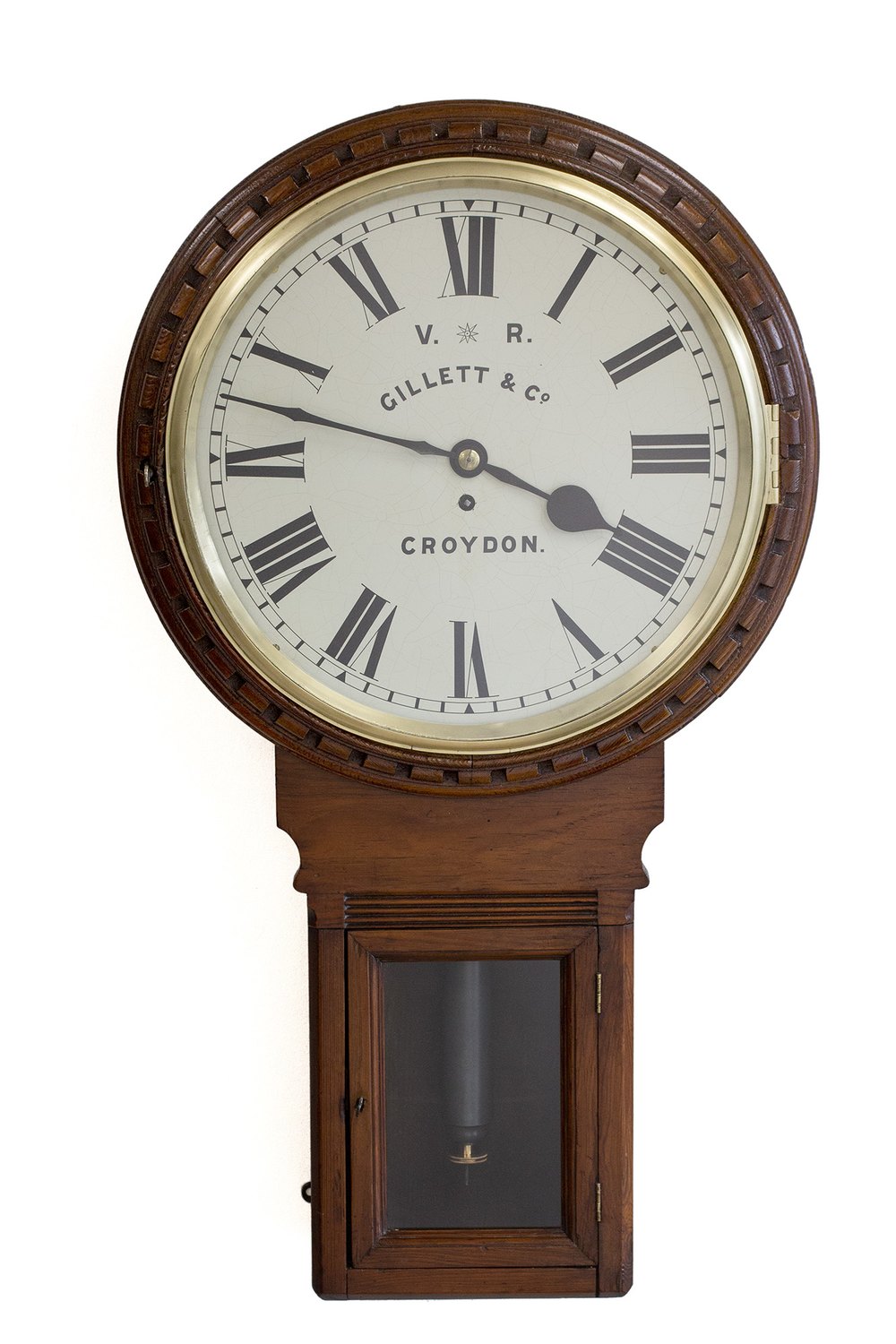 Antiques Atlas Large Fusee Drop Dial Wall Clock, Gillett & Co