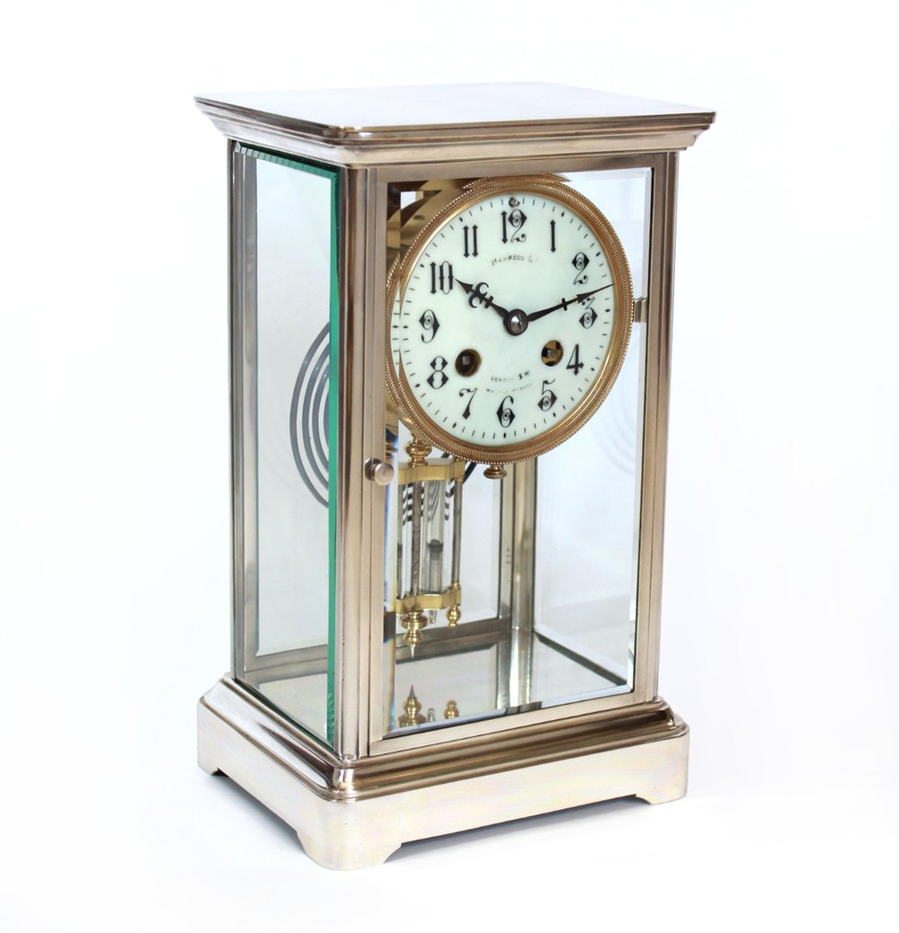Antiques Atlas Silverplated Four Glass Clock Harrods