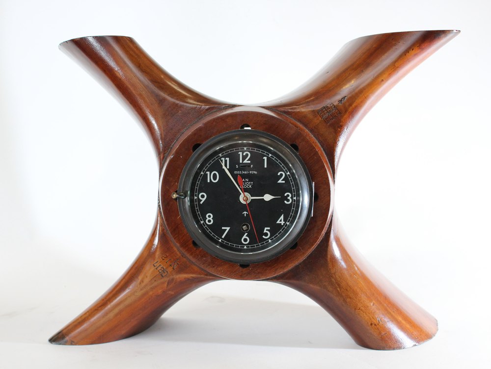 Antiques Atlas WW1 Wooden Propeller Mounted With A Clock