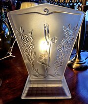 Art Deco Frosted Glass Table Lamp. 
