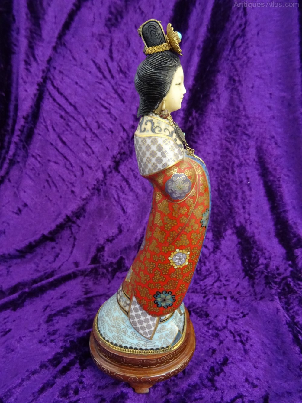 Antiques Atlas Chinese Cloisonne & Ivory Figurine.