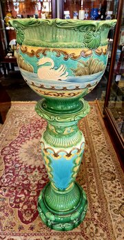 Late Victorian Burmantofts Faience Ware Jardiniere