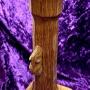 Mouseman Carved Oak Candlestick. 