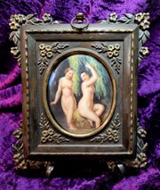 Victorian Painted Porcelain Miniature. 