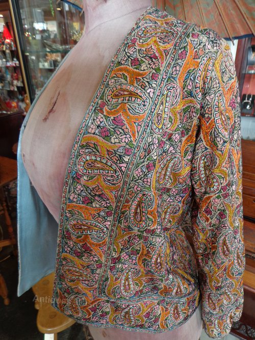 Antiques Atlas Vintage Hand Embroidered Silk Jacket.