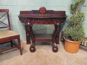 Victorian Mahogany Demi Lune Table C1880
