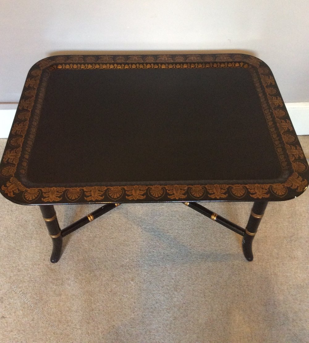 A Pair Of Black Lacquered Tray Top Coffee Tables Antiques Atlas