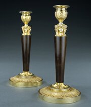 French Empire Caryatid Bronze Candlesticks