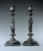 French Neoclassical Candlesticks Of Venus & Diana