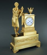 Large French Empire Mantel Clock Of Harpocrates 