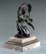 Rare Bronze Of The Goddess Selene On Marble 