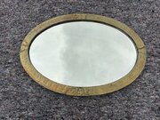 Arts & Crafts Brass Oval Wall Mirror
