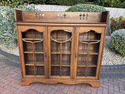 Arts & Crafts Oak Glazed Bookcase