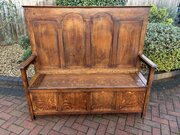 Arts  Crafts Oak Hall Seat Settle