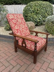 Arts & Crafts Oak Reclining Armchair