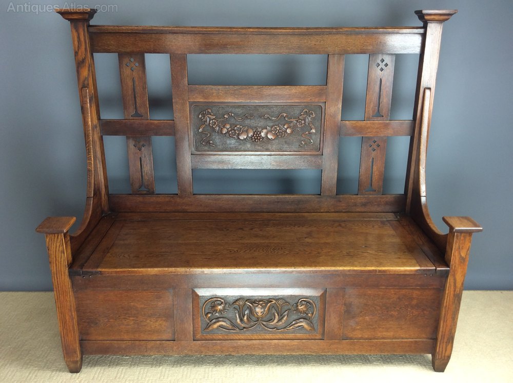 Arts And Crafts Oak Settle Antiques Atlas