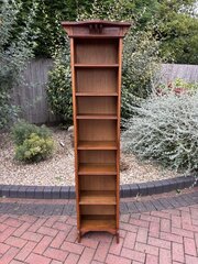 Arts & Crafts Tall Narrow Oak Bookcase