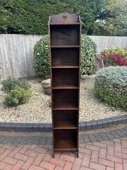 Arts & Crafts Tall Narrow Oak Bookcase