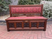 Gillows & Co Arts & Crafts Walnut Hall Settle